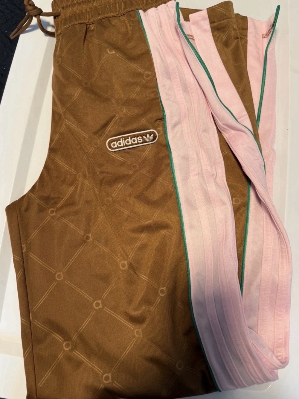 NEW! Adidas Track Pant Coco Brown And Light Pink XS